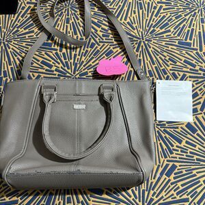 Jewell Thirty One Womens Purse Brown Gray Faux Leather Zip